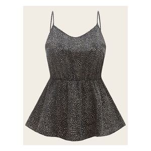 Plus Leopard Print Peplum Hem Cami Top